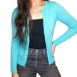 Lilly Pulitzer 100% Cashmere Blue Button Front Knit Cardigan Sweater